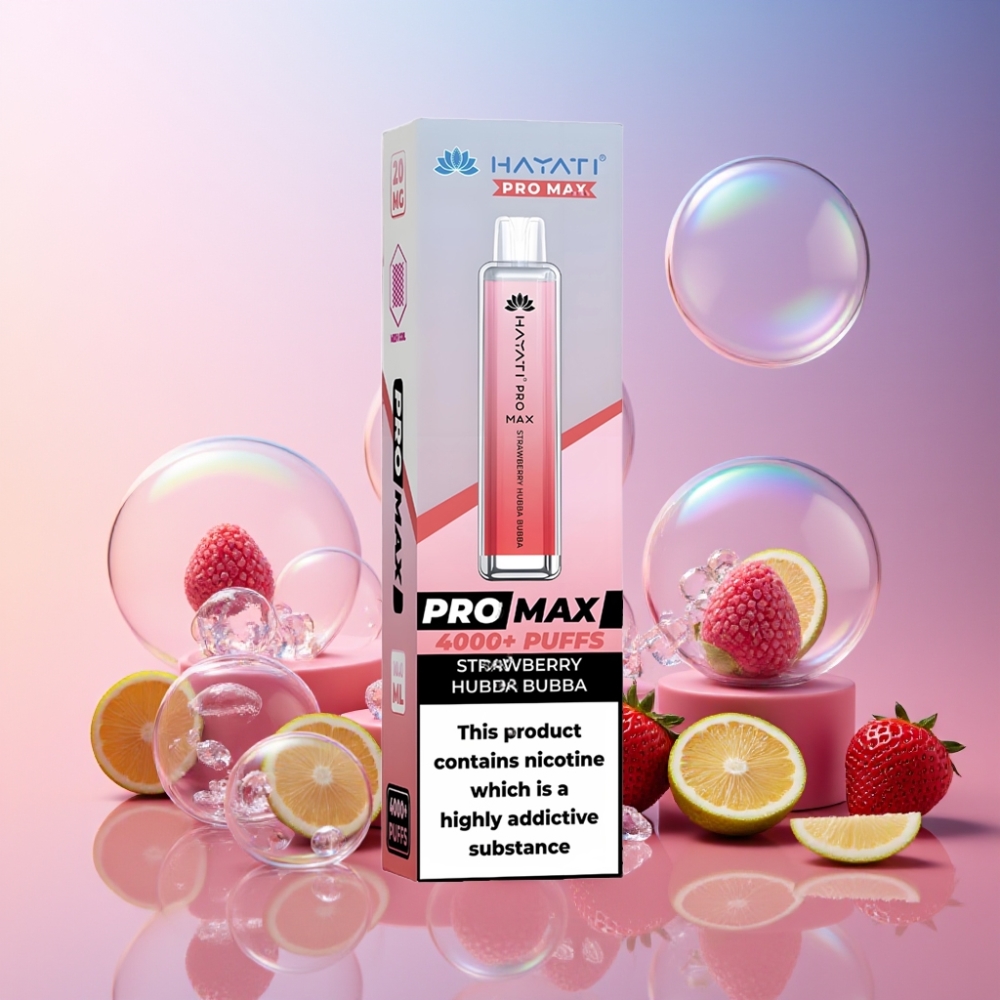 Hayati Pro Max 4000 Puffs Einweg-Vape Erdbeer Hubba Bubba – 2ml Tank, 1400mAh Akku, 4000 Züge, Schweiz Großhandel