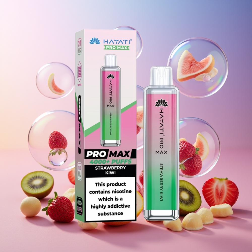 Hayati Pro Max 4000 Puffs Einweg-Vape Erdbeer-Kiwi mit 1400mAh Akku, 2ml Tank, 10ml Nachfüllung, Schweiz Großhandel