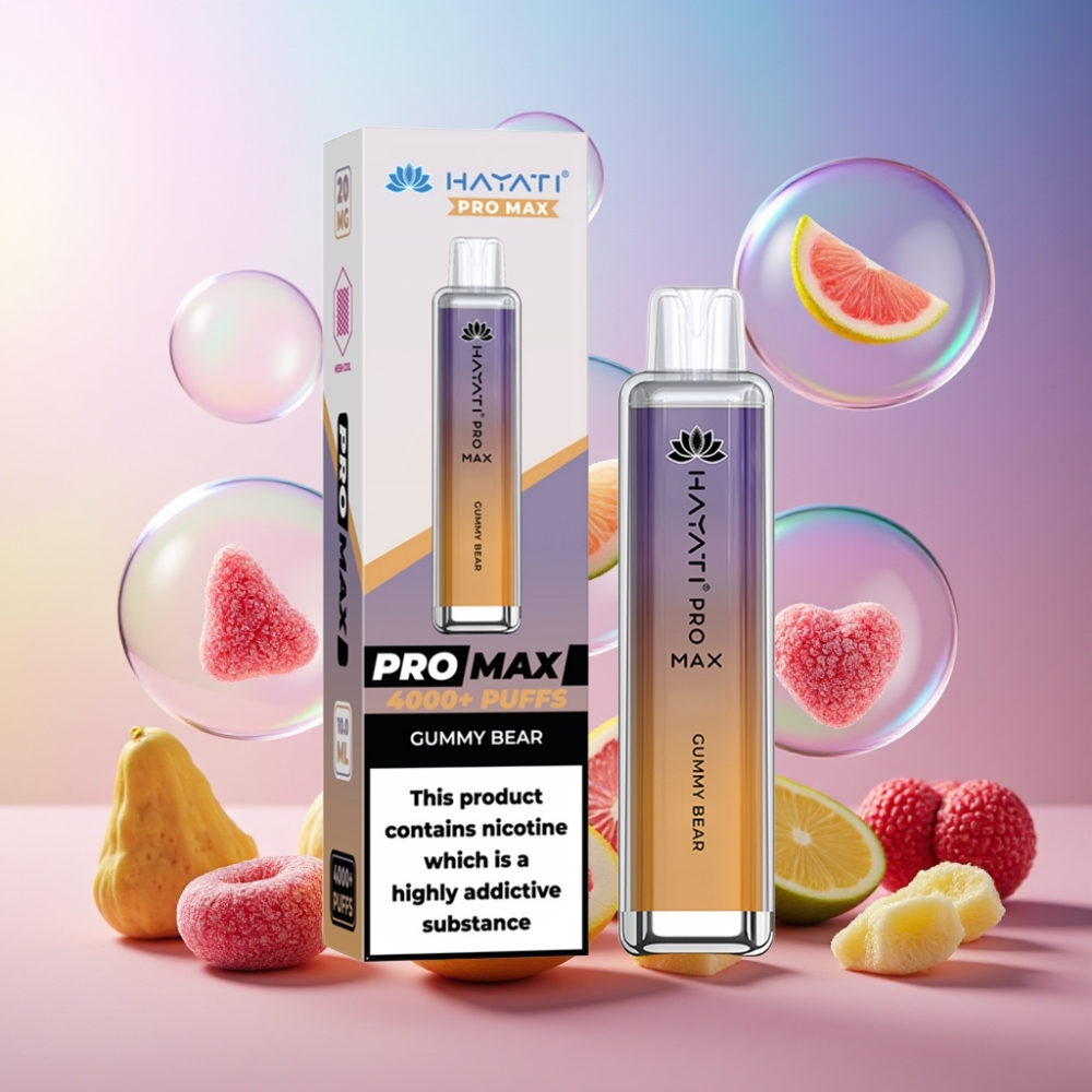 Hayati Pro Max 4000 Puffs Einweg-Vape Gummibär Schweiz großhandel – 1400mAh, 2ml/10ml, 2%/5% Nikotin, TPD-konform