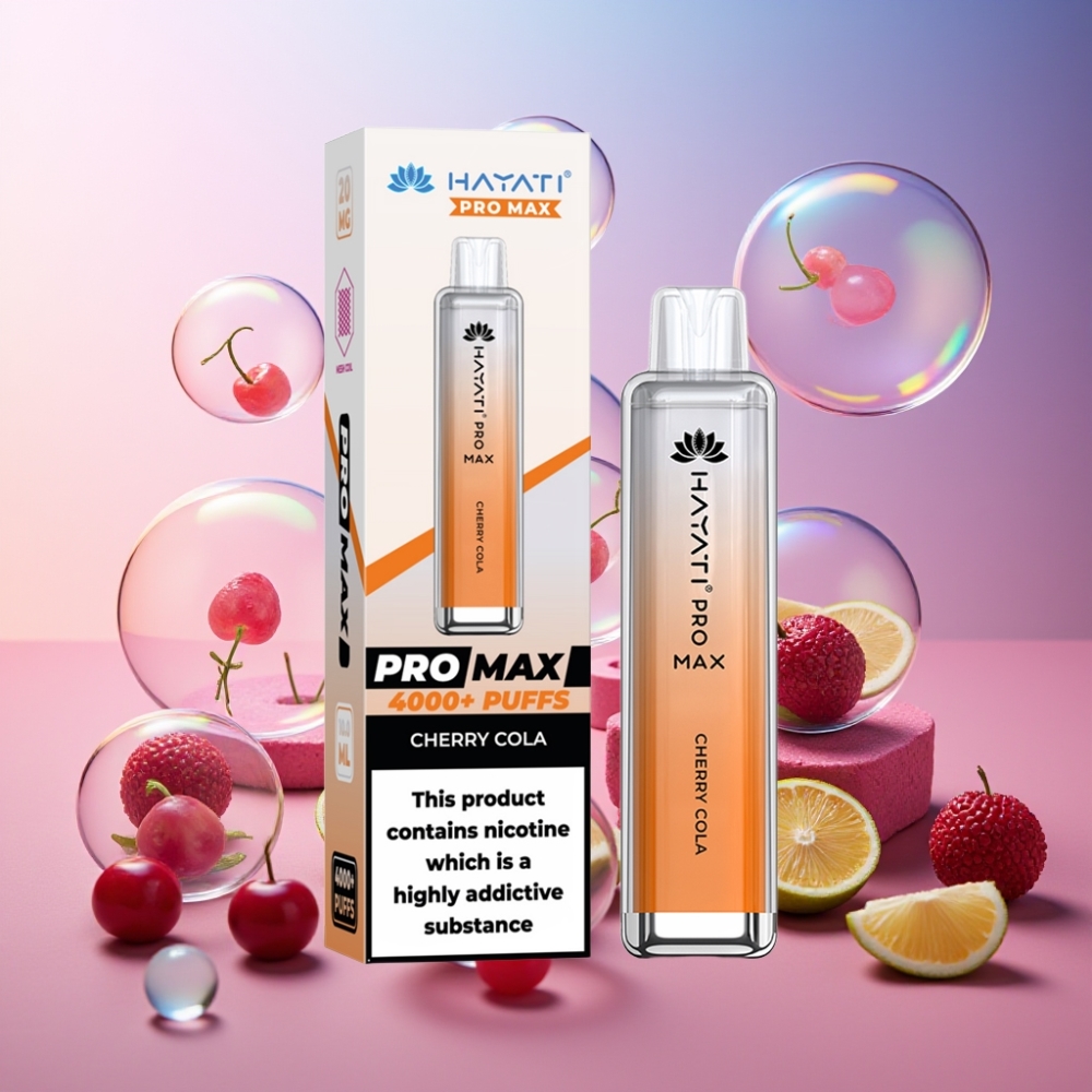 Hayati Pro Max 4000 Puffs Einweg-Vape Kirsch Cola – 1400mAh, wiederaufladbar, 2ml Tank, Schweiz Großhandel