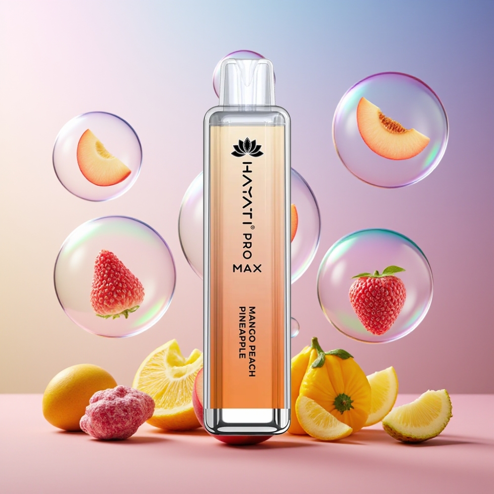 Hayati Pro Max 4000 Puffs Einweg-Vape Mango Pfirsich Ananas – 1400mAh, 4000 Züge, 2ml Tank, Schweiz Großhandel