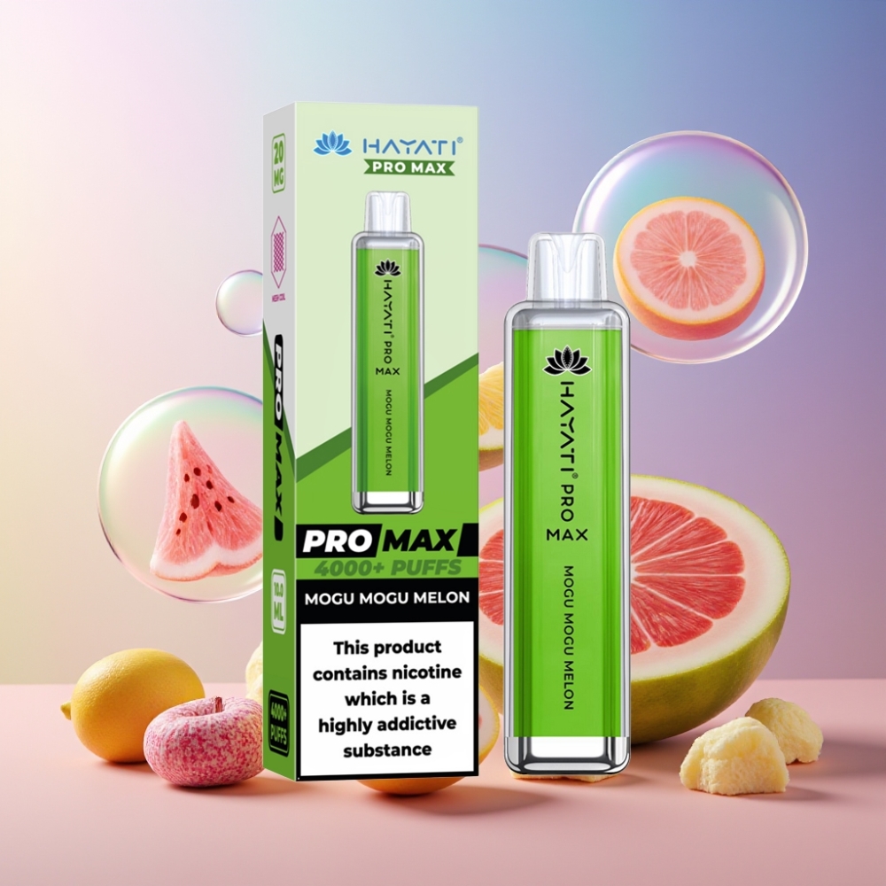 Hayati Pro Max 4000 Puffs Einweg-Vape Mogu Mogu Melone (2ml Tank, 1400mAh, 1.1 Ohm Mesh Coil) Schweiz Großhandel