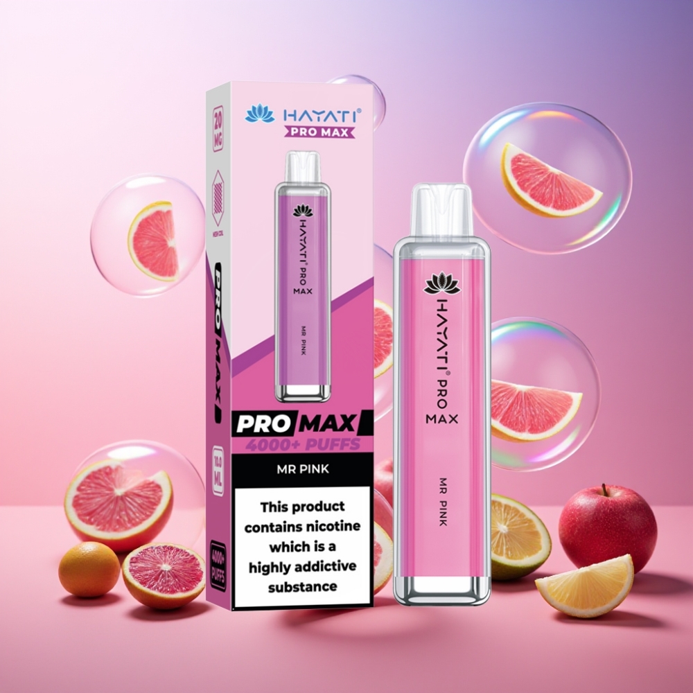 Hayati Pro Max 4000 Puffs Einweg-Vape Mr Pink – 2ml Tank, 1400mAh, Dual 1.1 Ohm Mesh Coil, Schweiz Großhandel
