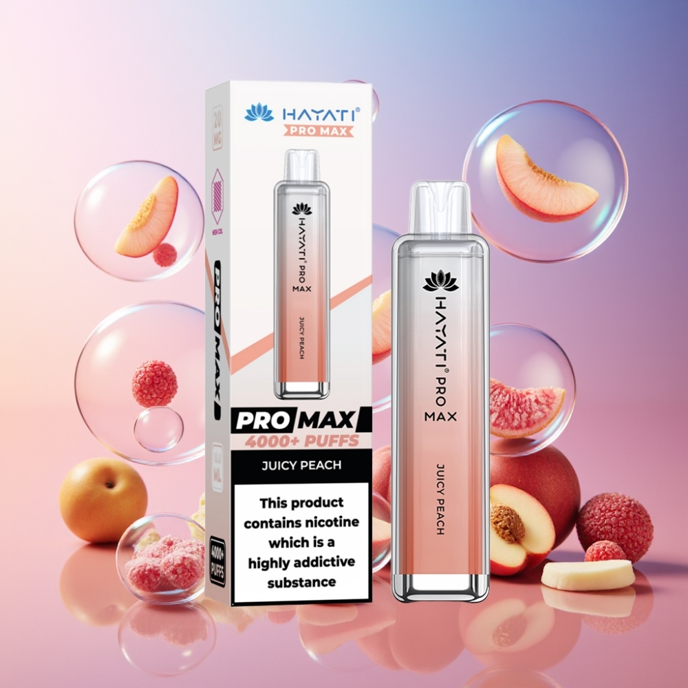 Hayati Pro Max 4000 Puffs Einweg-Vape Saftiger Pfirsich, 2ml Tank, 1400mAh Akku, Schweiz Großhandel