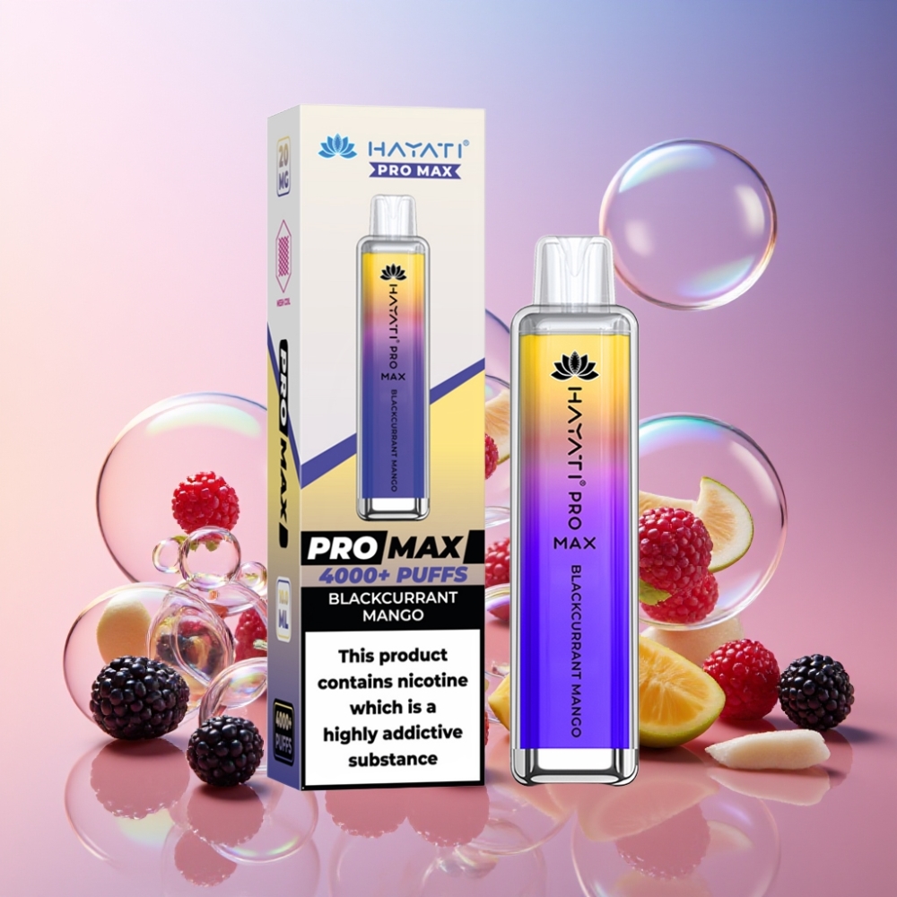 Hayati Pro Max 4000 Puffs Einweg-Vape Schwarzbeere Mango – 1400mAh, 2ml/10ml, 2%/5% Nikotin, Schweiz Großhandel
