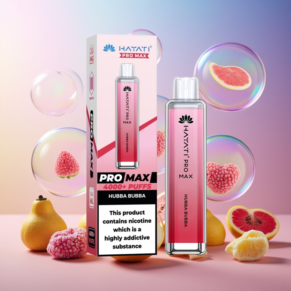 Hayati Pro Max 4000 Puffs Einweg-Vape Schweiz Großhandel – 1400mAh, 2-5% Nikotin, LED-Licht, kristallines Design, wiederaufladbar