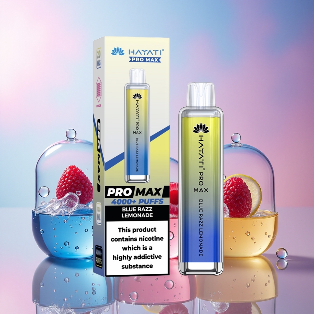 Hayati Pro Max 4000 Puffs Einweg-Vape Schweiz Großhandel – Blaue Himbeere Limonade, 2ml Tank, 1400mAh Akku, 4000 Züge