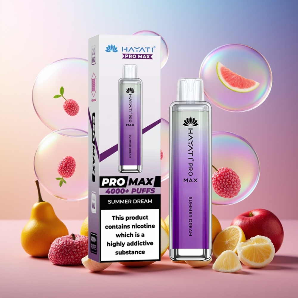 Hayati Pro Max 4000 Puffs Einweg-Vape Sommertraum – 2ml Tank, 1400mAh Akku, 4000 Züge, Schweiz Großhandel