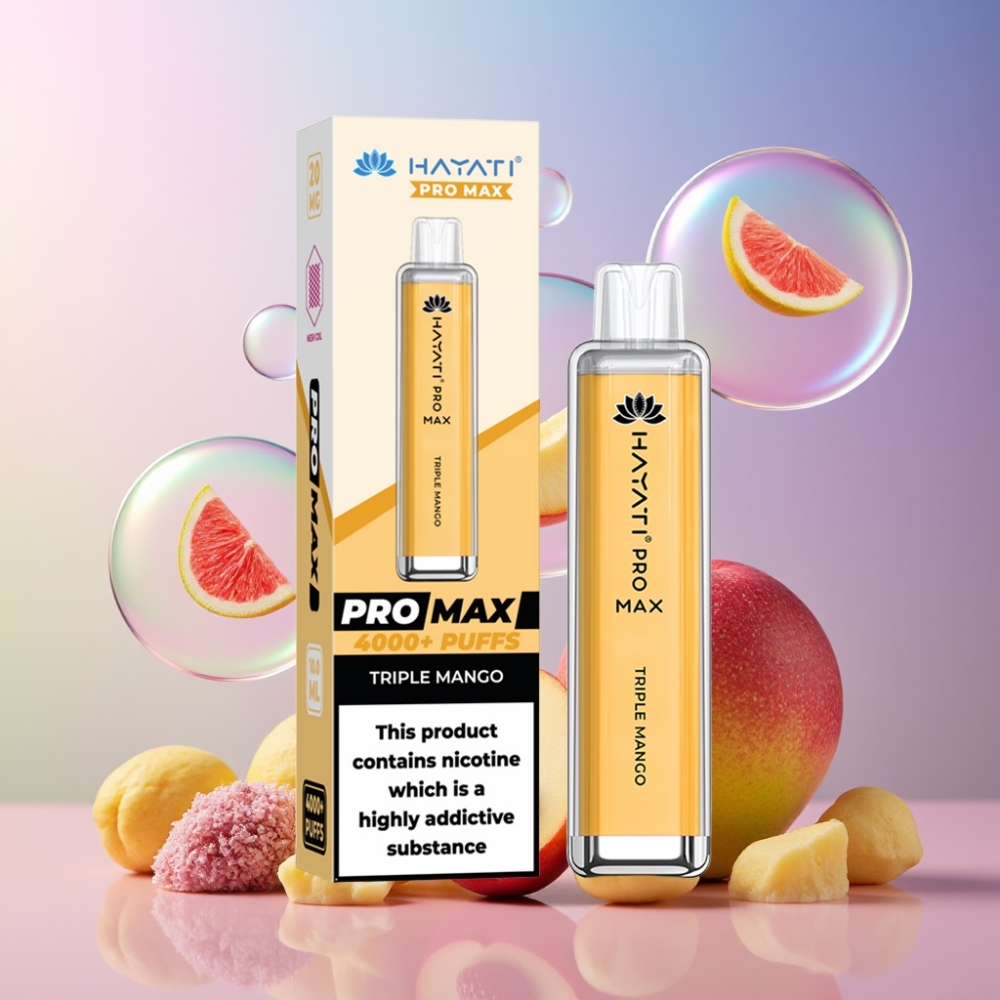 Hayati Pro Max 4000 Puffs Einweg-Vape Triple Mango 2ml/10ml 1400mAh Dual Mesh Coil Schweiz Großhandel