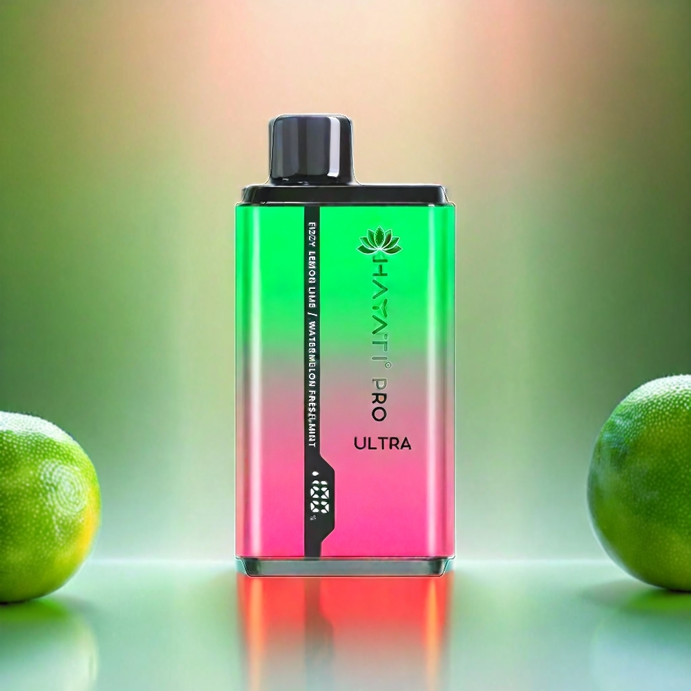 Hayati Pro Ultra 15000 Puffs Fizzy Lemon & Lime Wassermelone Frische Minze Schweiz Großhandel 850mAh 2 12ml 2%