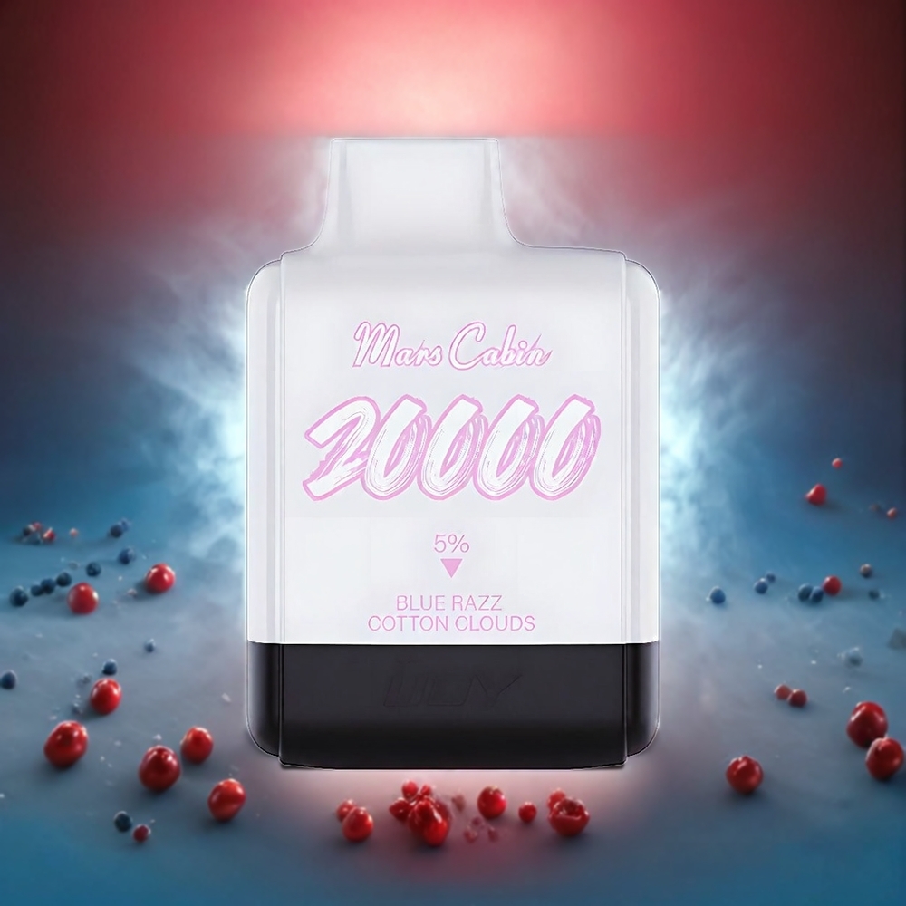 IJOY Mars Cabin 20000 Puffs Einweg-Vape Blue Razz Cotton Clouds (20ML, 50mg, 0.5 Ohm Dual Mesh Coil) Schweiz Großhandel