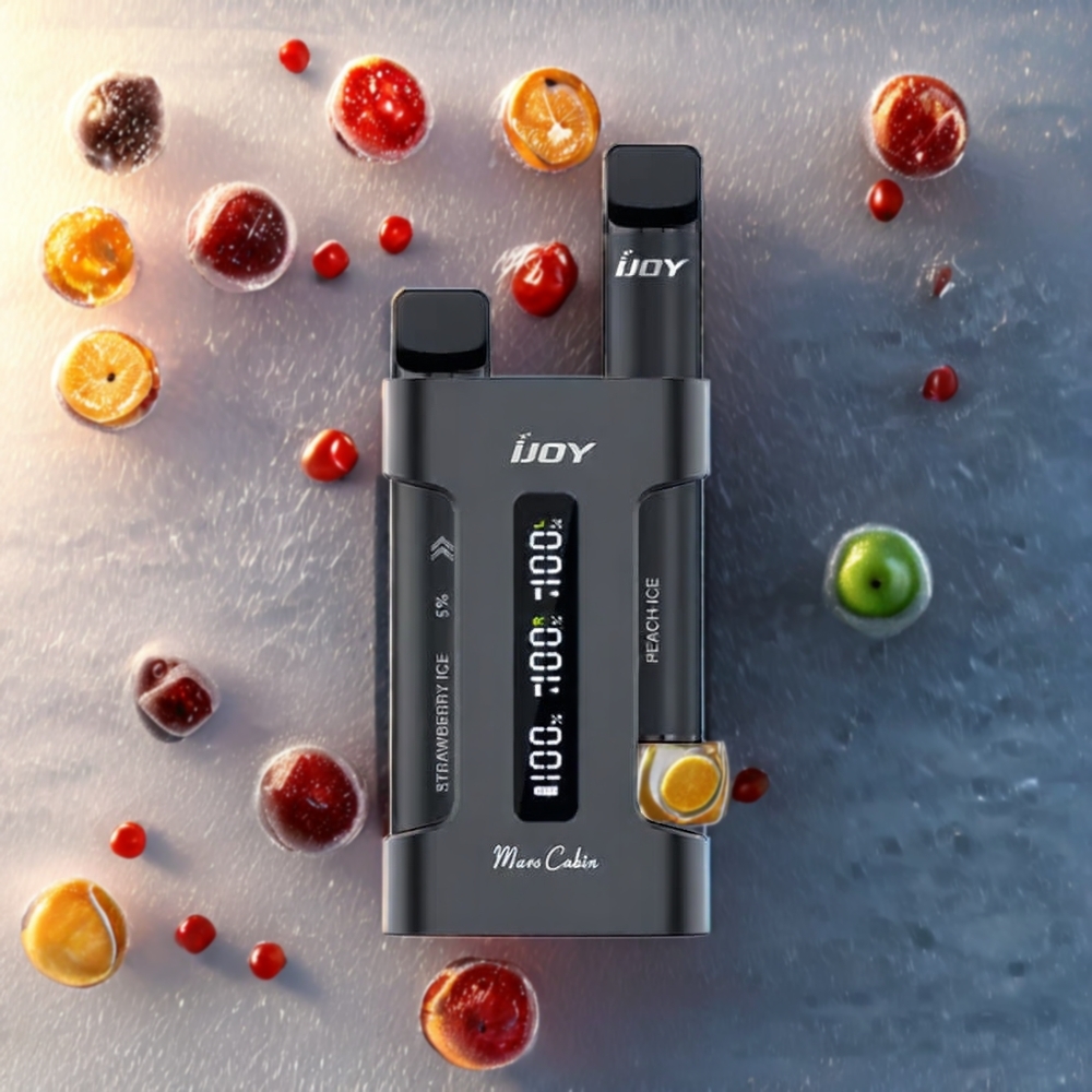 IJOY Mars Cabin 600 Puffs Wegwerf-Vape Schwarz – 2ml, 1.0 Ohm Mesh, Type-C, Schweiz Großhandel