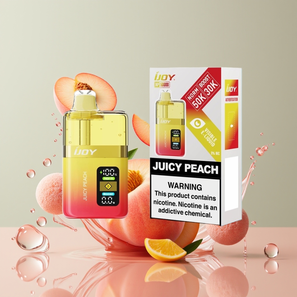 IJOY XP50000 Einweg-Vape Juicy Peach (Saftiger Pfirsich) - Schweiz Großhandel - 50000 Puffs, 50mg/ml, 1000 mAh, Typ-C
