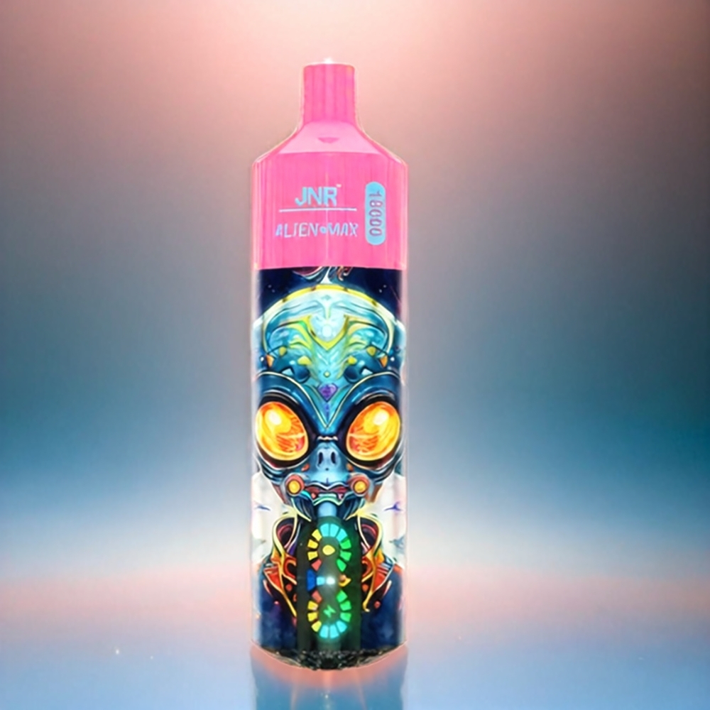 JNR Alien Max 18000 Puffs Schweiz Großhandel – Smart LED Display, Dual Mesh Coil, 28ml E-liquid, Erdbeer-Eis