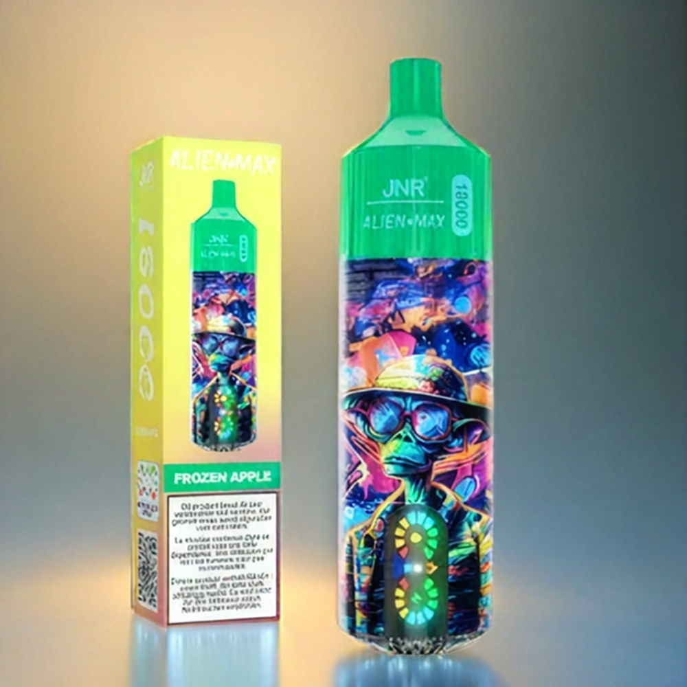 JNR Alien Max 18000 Puffs Schweiz Großhandel mit Smart LED Display, Dual Mesh Coil, 20 Geschmacksrichtungen – Gefrorener Apfel