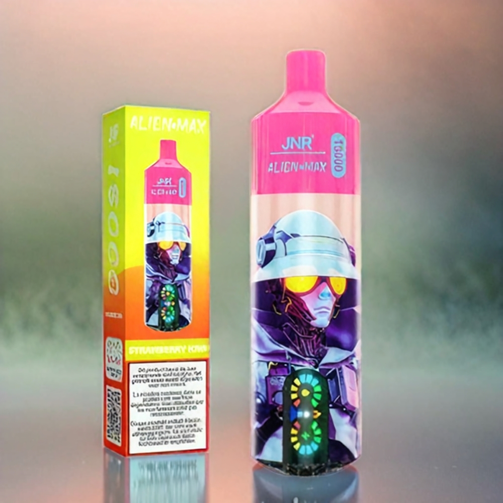 JNR Alien Max 18000 Puffs Vape Erdbeere Iowi Schweiz Großhandel mit Smart LED Display, Dual Mesh Coil & 28ml E-Liquid
