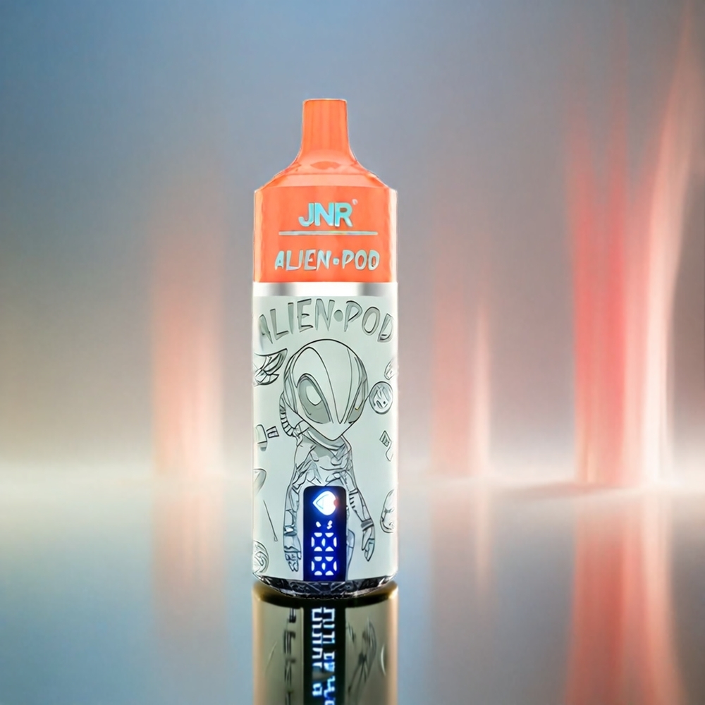JNR Alien Pod 13000 Puffs Schweiz Großhandel – 13000 Puffs, 850mAh, Type-C, Weißer Pfirsich Razz