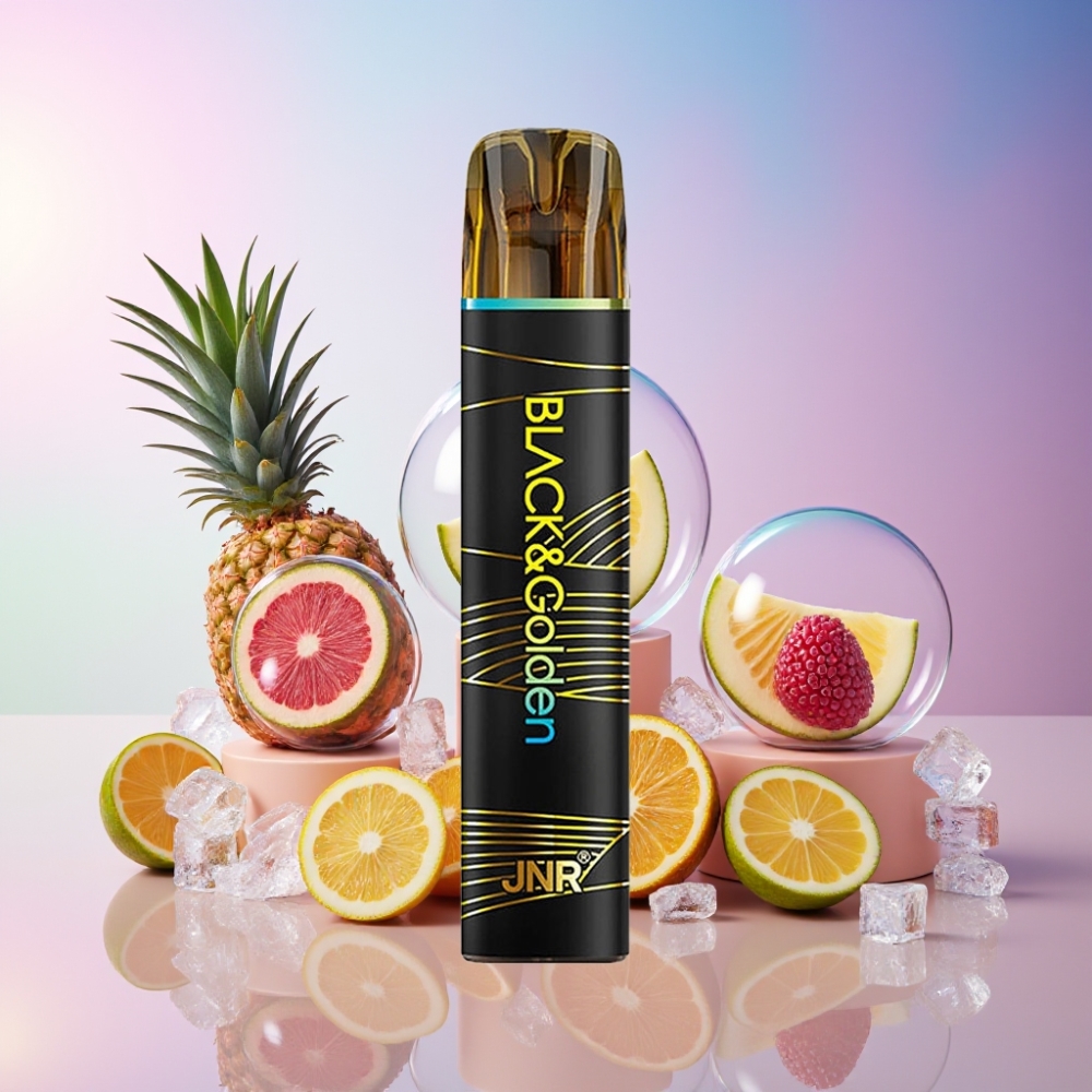 JNR Black&Golden 600+200 Puffs Einweg-Vape Ananas Eis, 800 Puffs, 550mAh, 2ml, Schweiz großhandel
