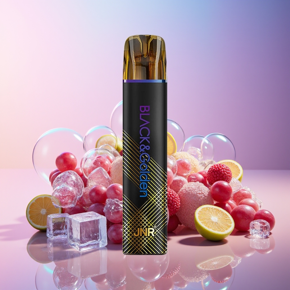 JNR Black&Golden 600+200 Puffs Einweg-Vape Grape Ice (800 Puffs, 550mAh, 2ml, TPD) Schweiz großhandel