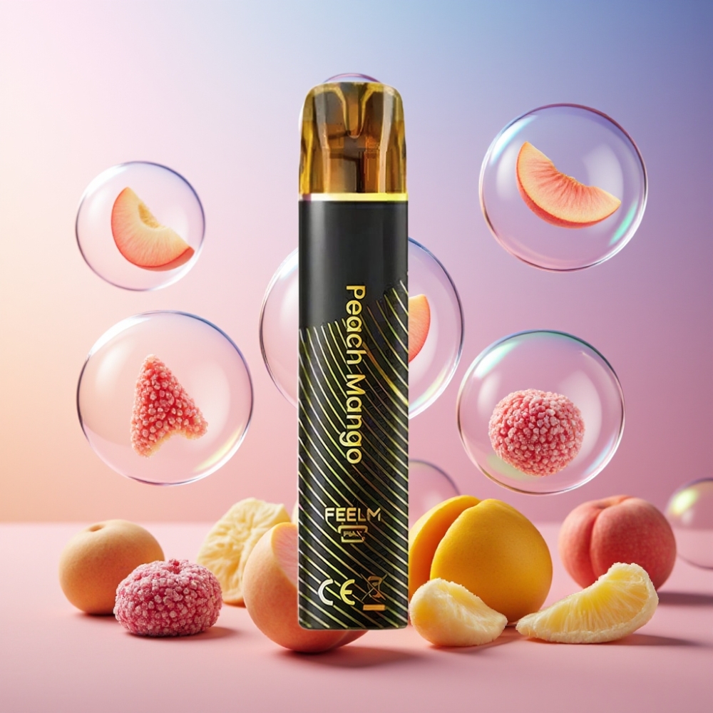 JNR Black&Golden 600+200 Puffs Einweg-Vape Pfirsich Mango – 800 Puffs, 550mAh, 2ml, TPD, Schweiz Großhandel