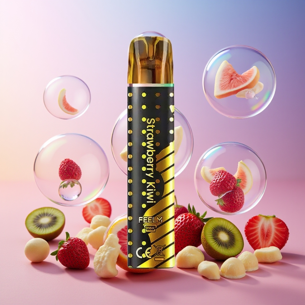 JNR Black&Golden 600+200 Puffs Wegwerf-Vape Erdbeer-Kiwi 800 Puffs 550mAh 2ml Schweiz Großhandel