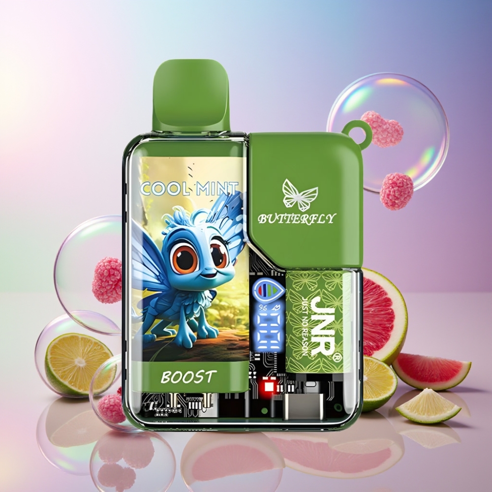 JNR Butterfly 8500 Puffs Einweg-Vape – 8500 Züge, 15ml, 1.0ohm Mesh Coil, Digitale Anzeige, Schweiz Großhandel