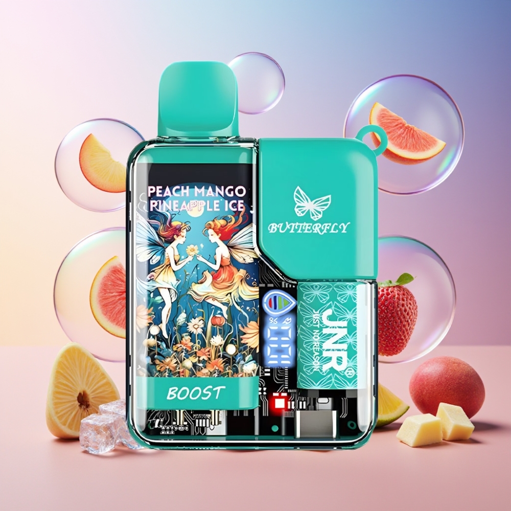 JNR Butterfly 8500 Puffs Einweg-Vape Pfirsich Mango Ananas Eis - 8500 Züge, 1200mAh, 15ml Schweiz Großhandel