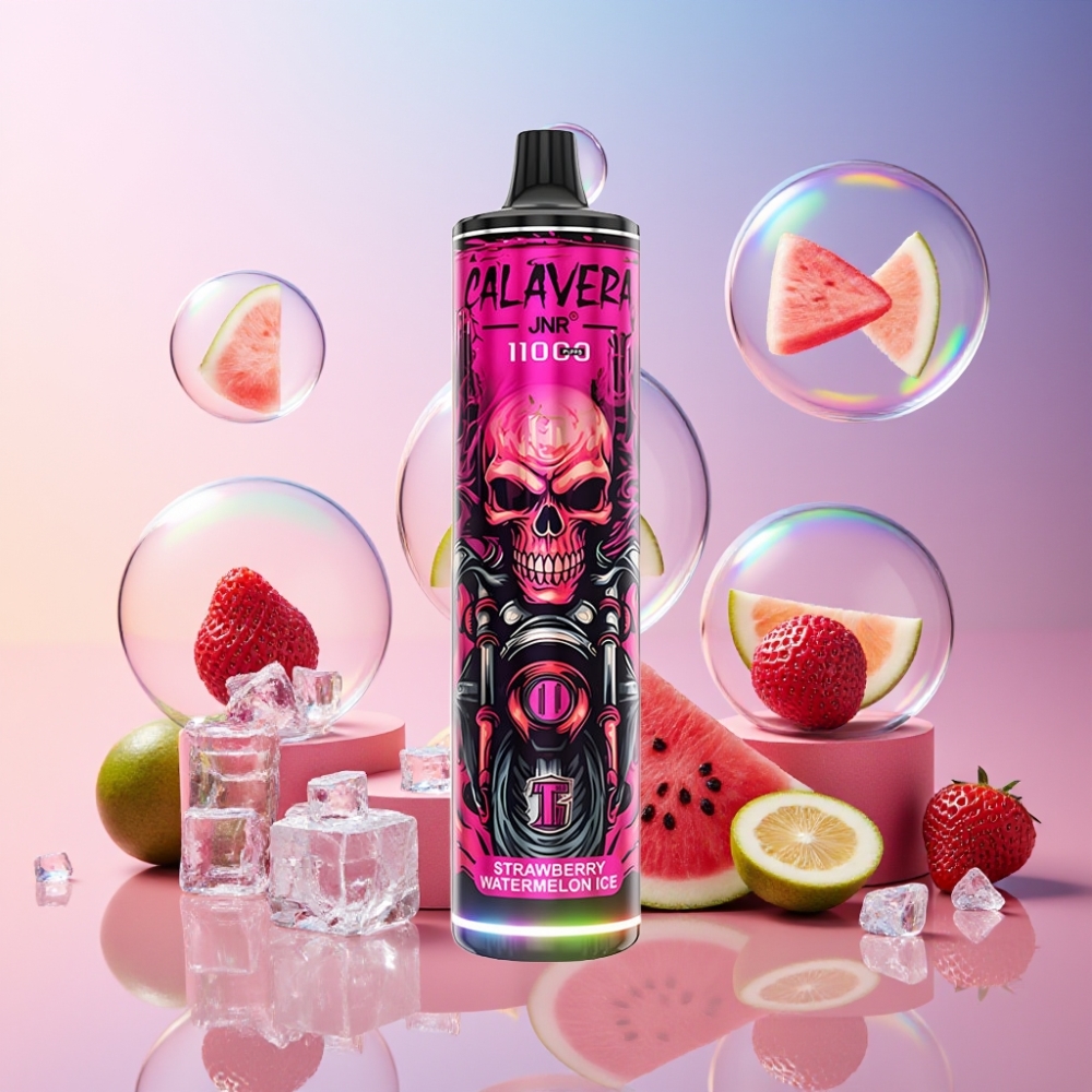 JNR Calavera 11000 Puffs Einweg-Vape Erdbeer Wassermelone Eis – Typ-C Ladung, 850 mAh, 21ml – Schweiz Großhandel