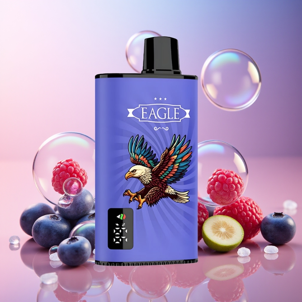 JNR EAGLE Smart 23000 Puffs Einweg-Vape Blaubeere Himbeere Kirsche mit Digitalem Display, 1.0ohm Mesh Coil, 750mAh Akku – Schweiz Großhandel