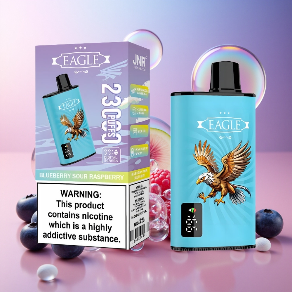 JNR EAGLE Smart 23000 Puffs Einweg-Vape Blaubeere-Sauer-Himbeere mit Digitalem Display, 1.0ohm Mesh Coil, 750mAh Akku – Schweiz Großhandel