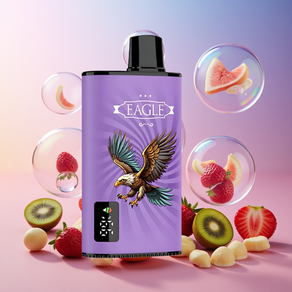 JNR EAGLE Smart 23000 Puffs Einweg-Vape Erdbeer-Kiwi mit Digitalem Display, 1.0ohm Mesh Coil, 750mAh Akku – Schweiz Großhandel