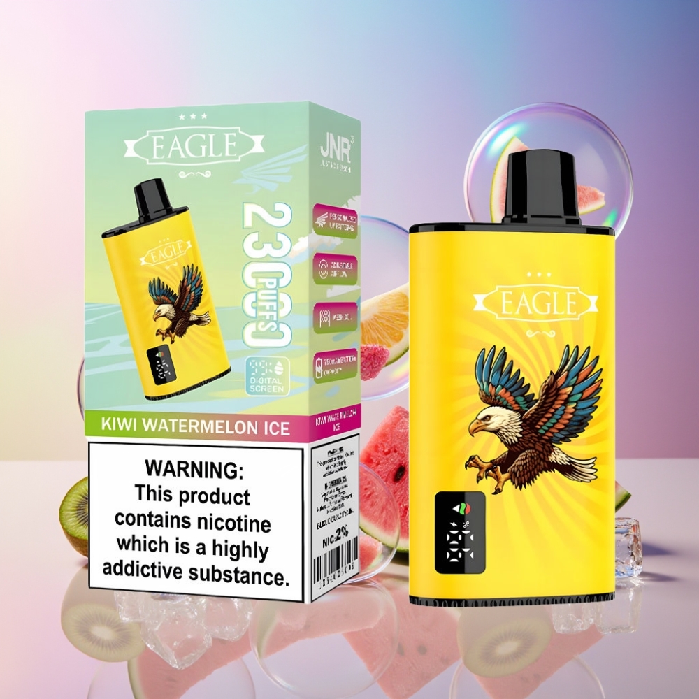 JNR EAGLE Smart 23000 Puffs Einweg-Vape Kiwi Wassermelone Eis mit Digitalem Display, 1.0ohm Mesh Coil, 750mAh Akku – Schweiz Großhandel