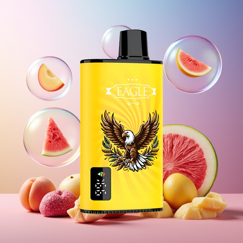 JNR EAGLE Smart 23000 Puffs Einweg-Vape Pfirsich Mango Wassermelone mit Digitalem Display, 1.0ohm Mesh Coil, 750mAh Akku – Schweiz Großhandel
