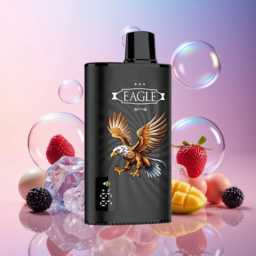 JNR EAGLE Smart 23000 Puffs Einweg-Vape Schwarzbeere Mango Eis mit Digitalem Display, 1.0ohm Mesh Coil, 750mAh Akku – Schweiz Großhandel