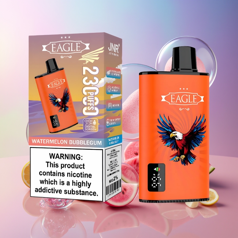 JNR EAGLE Smart 23000 Puffs Einweg-Vape Wassermelonen-Bubblegum - Digital Display, 1.0ohm Mesh Coil, 750mAh, Schweiz Großhandel
