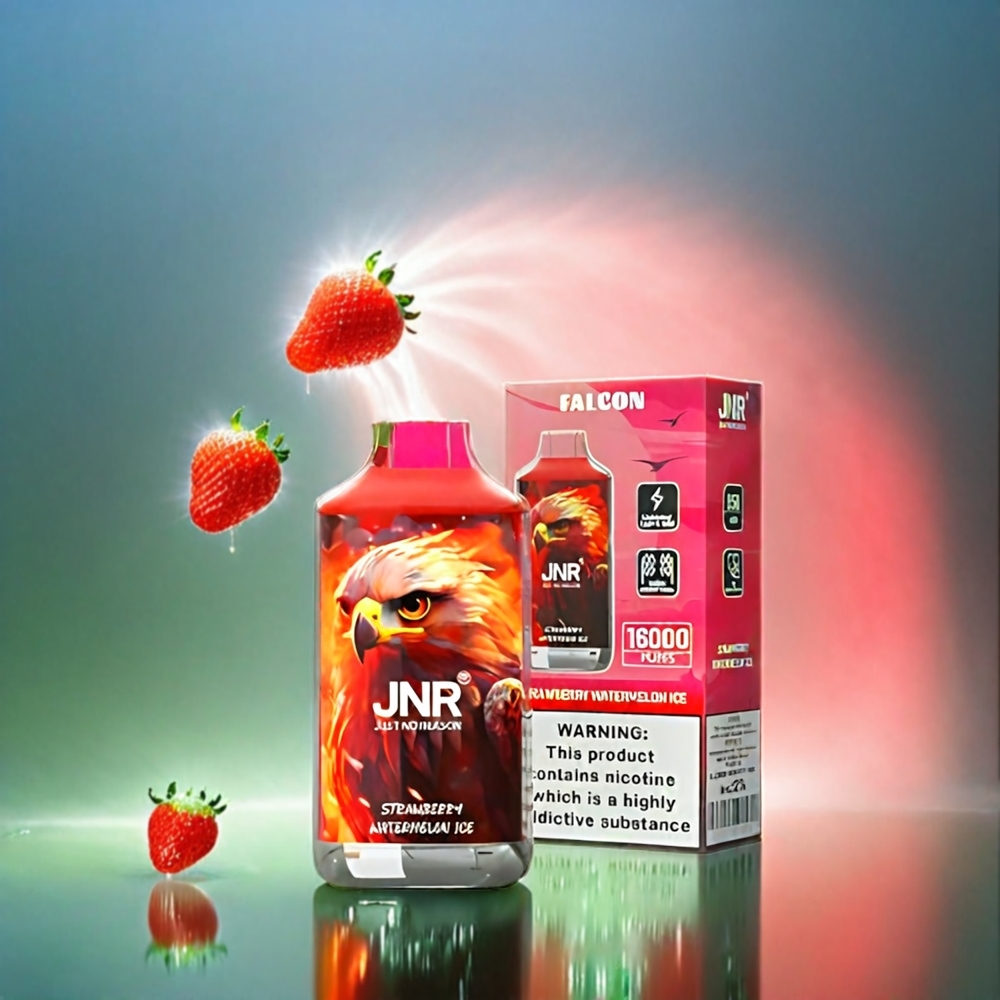 JNR Falcon 16000 Puffs – 850 mAh, 22ml, Dual Mesh Coil, Schweiz Großhandel – Erdbeer Wassermelone Eis