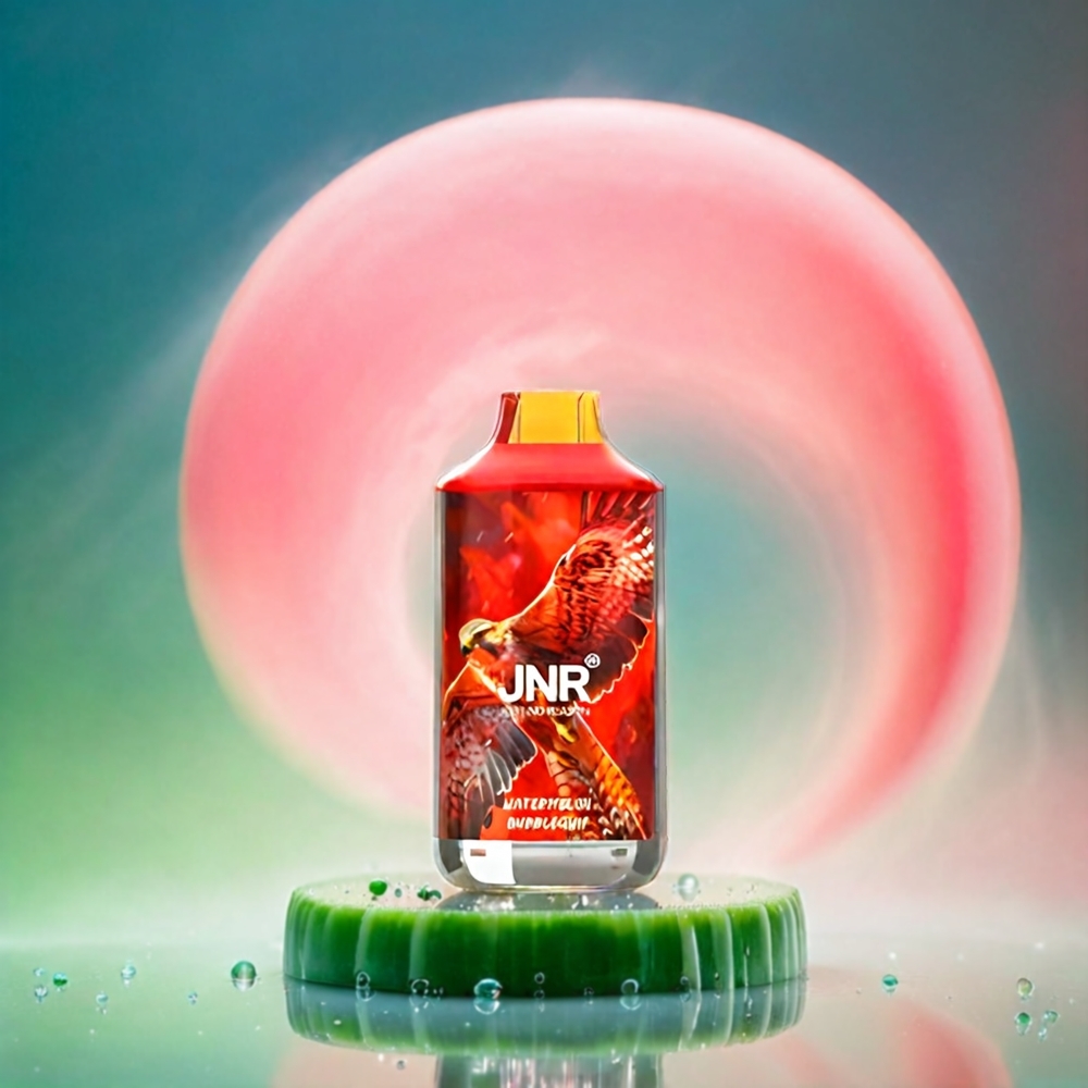 JNR Falcon 16000 Puffs - 850 mAh, 22ml, Dual Mesh Coil, Schweiz Großhandel - JNR Falcon 16000 Puffs Vape Wassermelone Bubblegum