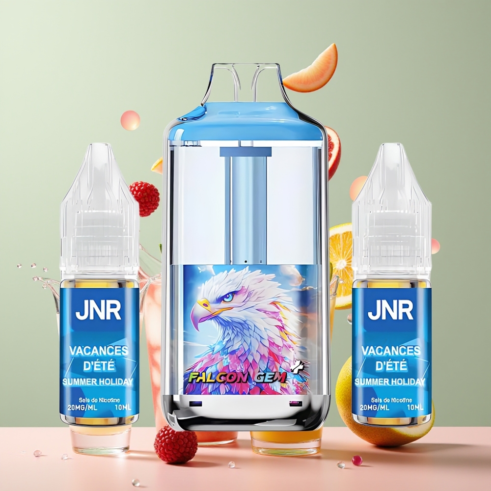 JNR Falcon GEM⁺ 30000 Puffs wiederbefüllbare Pod Vape mit sichtbarem E-Liquid Tank, 950mAh Akku, 2 10ml Flaschen, Schweiz Großhandel