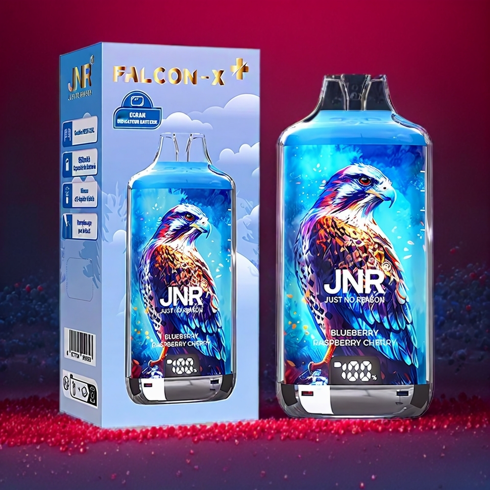JNR Falcon X⁺ 28000 Schweiz Großhandel – 28000 Puffs, Top Refill Design, 1.2Ω Dual Mesh Coil, Blaubeere Himbeere Kirsche