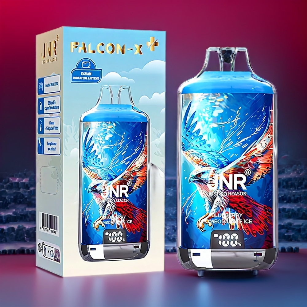 JNR Falcon X⁺ 28000 Schweiz Großhandel – Sichtbare E-Liquid-Füllstände, 28000 Züge, 950mAh Akku, Blaubeere Granatapfel Eis