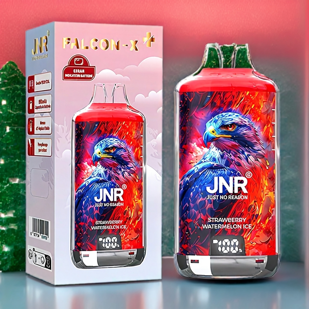 JNR Falcon X⁺ 28000 - Schweiz Großhandel - Sichtbare E-Liquid-Füllstände, 28000 Züge, Top-Refill-Design, Erdbeer-Wassermelone-Eis