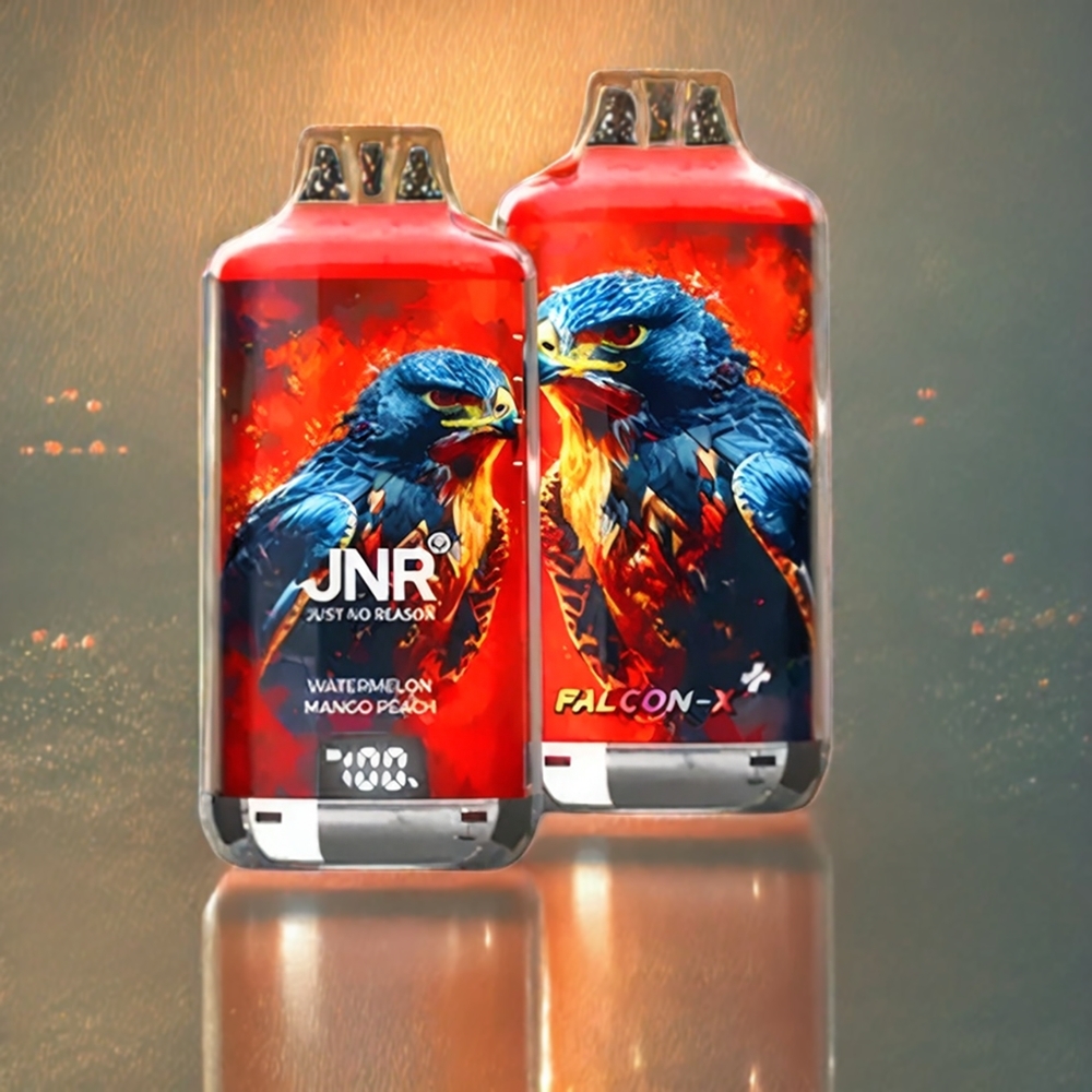 JNR Falcon X⁺ 28000 Wassermelone Mango Pfirsich mit sichtbarem E-Liquid-Stand, 28000 Züge, 950mAh Akku, Schweiz großhandel