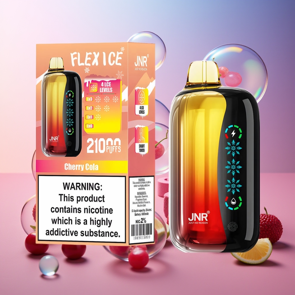 JNR Flex Ice 21000 Puffs Einweg-Vape Cherry Cola (Kirsch-Cola) mit Ice Adjustable, 26ml E-Liquid, 1000mAh – Schweiz Großhandel