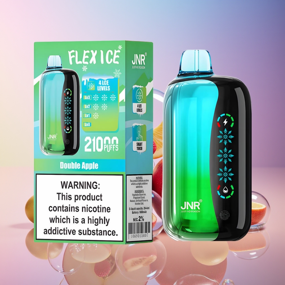 JNR Flex Ice 21000 Puffs Einweg-Vape Doppelapfel mit Ice Adjustable, 26ml E-Liquid, 1000mAh – Schweiz Großhandel