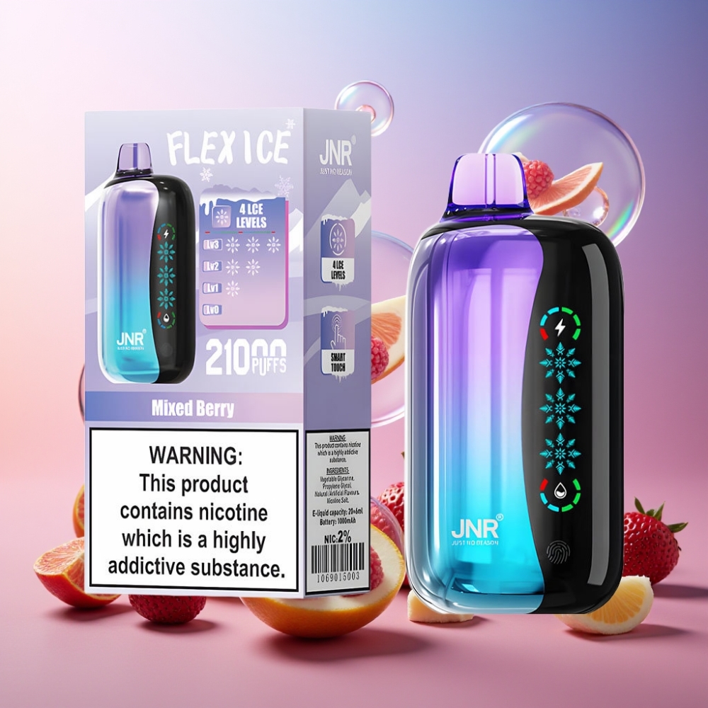 JNR Flex Ice 21000 Puffs Einweg-Vape Mixed Berry (Beerenmix) – Ice Adjustable, 26ml, 1000mAh, Schweiz Großhandel