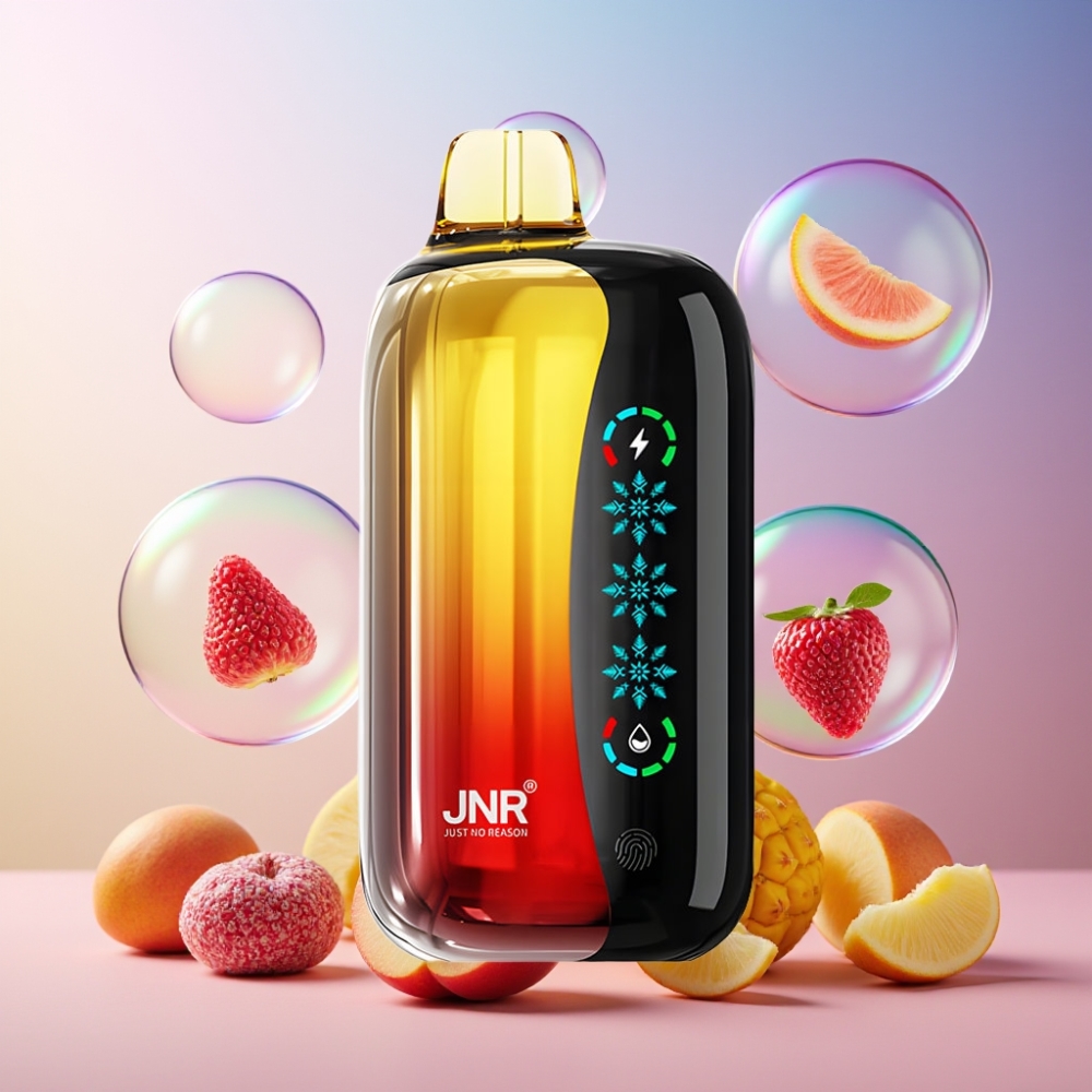 JNR Flex Ice 21000 Puffs Einweg-Vape mit Ice Adjustable, 26ml E-Liquid, 1.2 Ohm Dual Mesh, Schweiz Großhandel – Pfirsich Mango Ananas