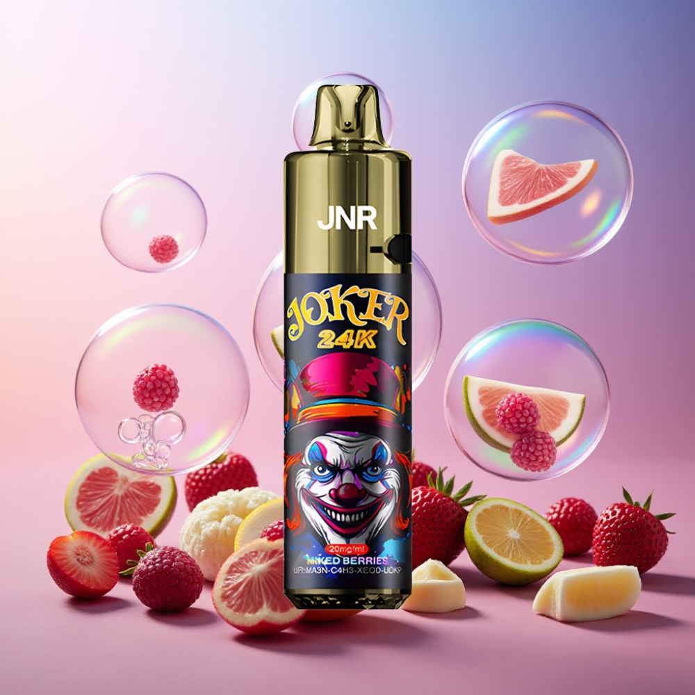 JNR Joker 24K Puffs Einweg-Vape - 24000 Puffs, 2% Nikotin, Mischbeeren, Schweiz Großhandel - 800mAh Akku, Typ-C Ladung, 2+10ml Nachfüllbar