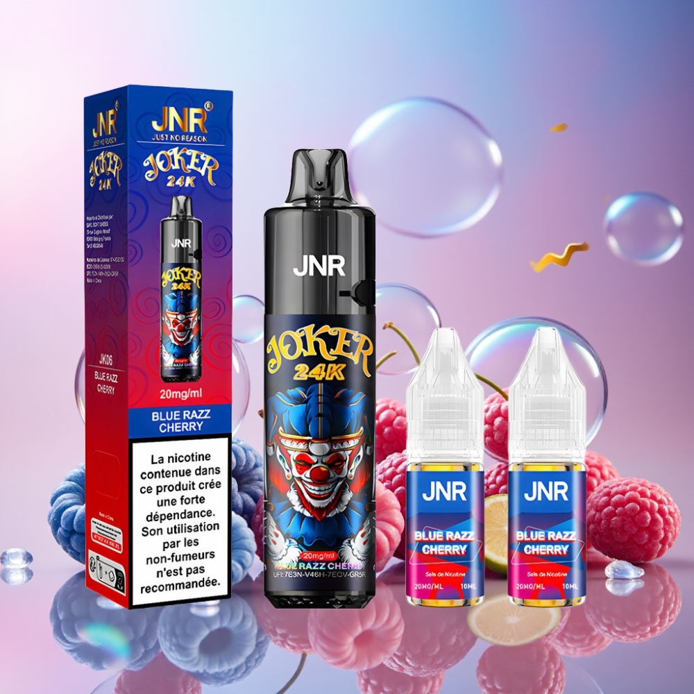 JNR Joker 24K Puffs Einweg-Vape Blau-Razz-Kirsche – 24000 Puffs, 2% Nikotin, 800mAh, Schweiz Großhandel