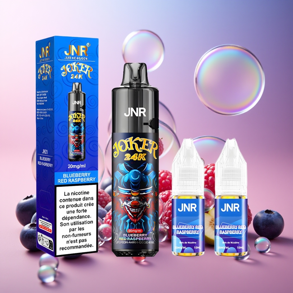 JNR Joker 24K Puffs Einweg-Vape Blaubeere-Himbeere – 24000 Puffs, 2% Nikotin, 800mAh, Schweiz Großhandel