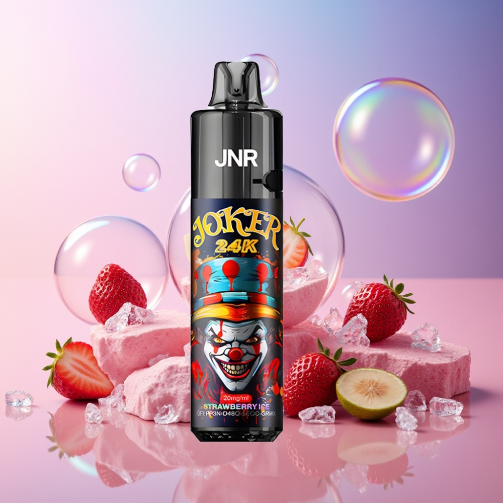 JNR Joker 24K Puffs Einweg-Vape Erdbeer-Eis – 2+10ml Nachfüllbar, 800mAh, Typ-C, Schweiz Großhandel